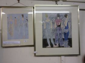 Two framed and glazed artworks of contemporary British school of ballet dancers