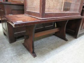 An oak rectangular coffee table