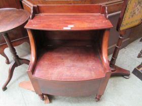 A 19th century mahogany bow front step commode in the manner of Gillows, h. 77 cm, w. 61 cm, d. 50