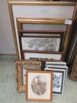 A collection of twelve framed and glazed prints