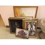 A collection of framed oils and watercolour (Six items)