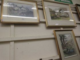 A set of three framed and glazed coloured prints (Troutbeck and Patterdale)