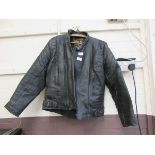 A leather motorcycle jacket size 42