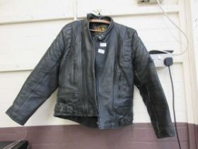 A leather motorcycle jacket size 42