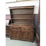 An Old Charm oak dresser with plate rack