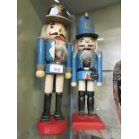 A pair of nutcrackers formed as soldiers