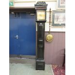 A 20th century alarm long case clock with brass face and ebonised case