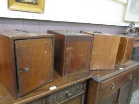 Four Victorian wooden microscope boxes