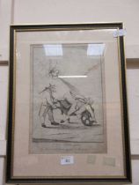 A late Victorian framed and glazed print titled 'Over Him'