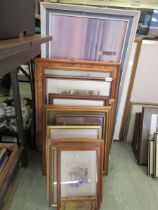 A large quantity of framed artworks on various subjects to include watercolours, prints, coastal