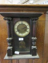 An Edwardian mahogany drop dial wall clock