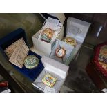 A selection of five pieces of boxed enamel ware