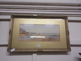 A gilt framed watercolour of coastal scene possibly by Sidney Phillips