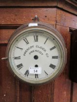 An early 20th century part brass cased ship's clock by Prescot Clock Co