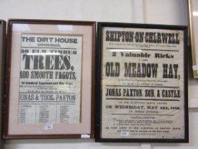 Two framed and glazed advertising posters 'The Dirthouse' and 'Shipston On Cherwell'