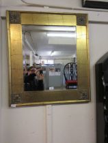 A modern gilt framed bevel glass mirror