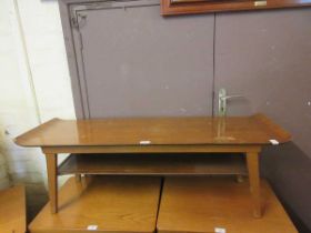A mid-20th century two tier coffee table