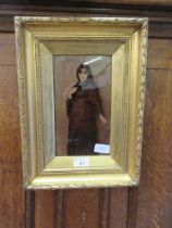 A gilt framed crystoleum of a lady Glass is in good condition but there are a few chips/splits in