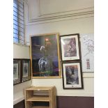 A pair of framed and glazed signed limited edition prints of eagles together with a large framed and