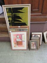 A large collection of artworks to include prints, watercolours, etc, on various subjects