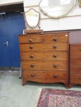 A 19th century mahogany veneered chest of two short over four long graduated drawers