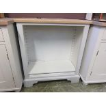 A high quality oak topped painted bookcase