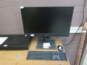 A Dell Optiplex 7470 all-in-one computer along with wireless keyboard and mouse. Also included is