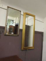 Two rectangular gilt framed wall mirrors