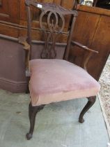 A early 20th century Georgian style open arm chair