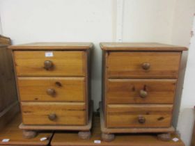 A pair of modern three drawer beside chests