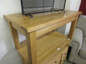 A modern oak rectangular coffee table