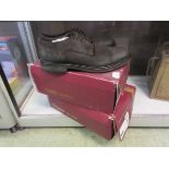 Two pairs of men's size 12 black brogue type shoes