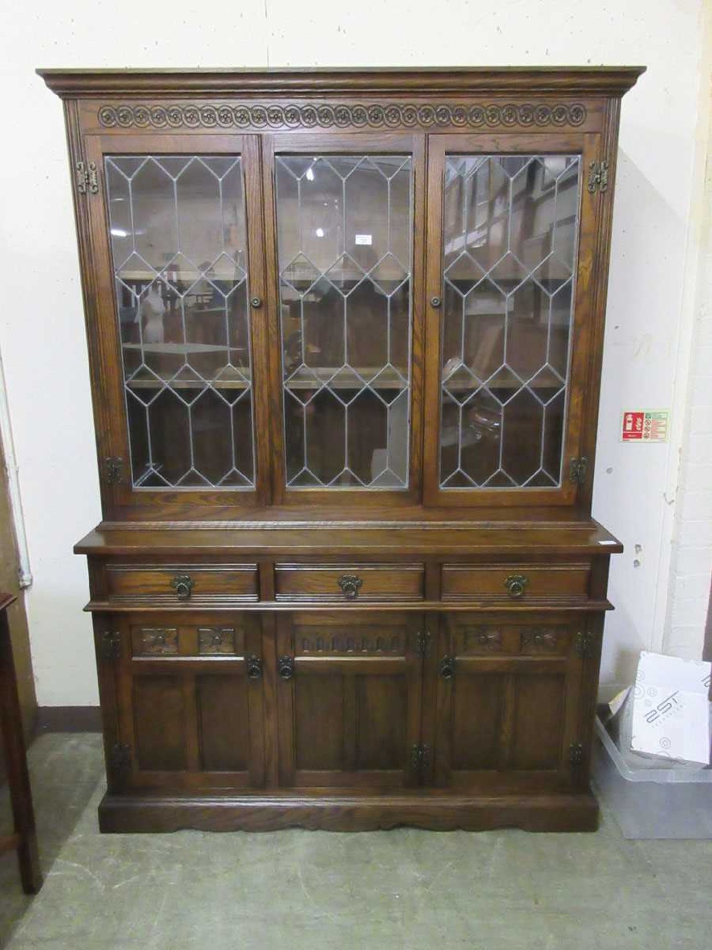 An Old Charm glazed dresser 134cm wide