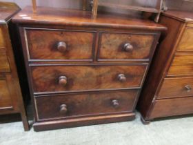 A 19th century mahogany chest of two short over two long drawers on plinth base, approx. 93.5cm