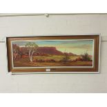 H.Goth, Mount Gillen, South Africa, signed oil on board, 24cm x 74cm