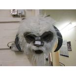 A wall mounted trophy head mask of the Wampa monster from Star Wars – The Empire Strikes Back