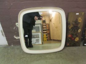 A 1970s style mirror, 16.5" tall