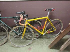 A yellow gent's racing bicycle