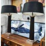 PORTA ROMANA TABLE LAMPS, a pair, 84cm H, with shades. (2)