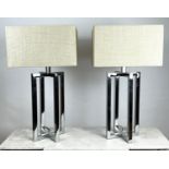 ANDREW MARTIN TABLE LAMPS, a pair, with shades, 75cm H. (2)