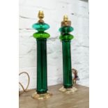 CENEDESE GLASS TABLE LAMPS, a pair, vintage, 44cm H. (2)