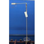 WILLIAM YEOWARD ROOF TOP FLOOR LAMP, 126cm at tallest, in brushed metal, height adjustable.