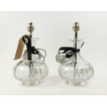 DECANTER TABLE LAMPS, a pair, 28cm H. (2)