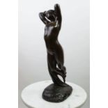 BRONZE FIGURE BY JOSEPH MICHEL-ANGE POLLET, French (1814-1870), 'Une heure de la nuit', signed, 34cm