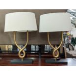 PORTA ROMANA ORGANIC LOOP TABLE LAMPS, a pair, 67cm H each with a Porta Romana shade. (2)