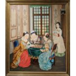 AFTER A PAINTER OF THE CHINESE COURT (c1750-1800) 'Court Ladies Playing Chequers in the European