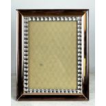 PICTURE FRAME, Italian Art Deco peach glass with square mosaic border, 24cm x 30cm H.