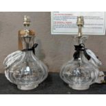 DECANTER TABLE LAMPS, a pair, 29cm H. (2)