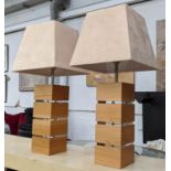 LINLEY TABLE LAMPS, 68cm H, a pair, by David Linley, with shades. (2)