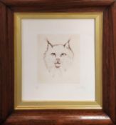 LEONOR FINI (1928-2018) Cat, etching, 15cm x 12cm, signed and numbered, framed.